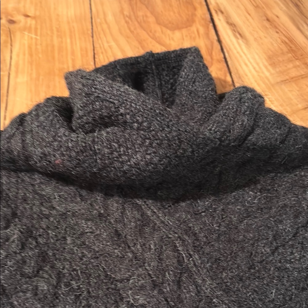 Charcoal Gray Wool Poncho